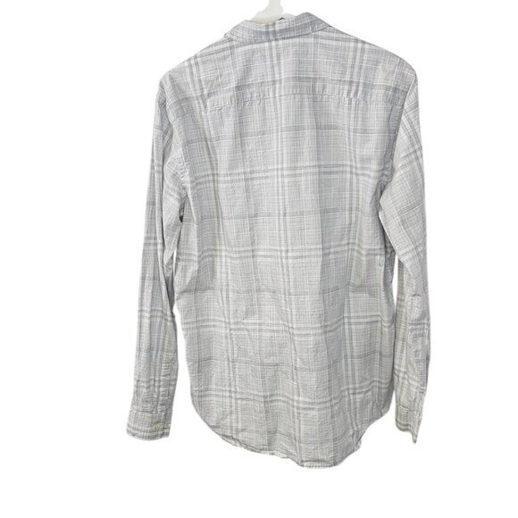 Theory Mens Murray Long Sleeve Button Up Shirt, Dada Plaid, Cotton, Size Large - Picture 2 of 8